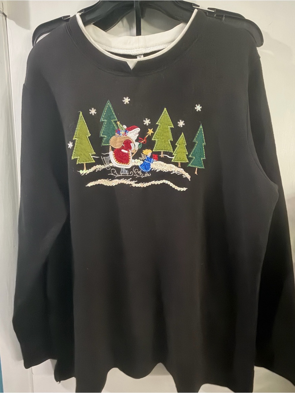 Vintage White Stag Christmas Thin Sweater/Top Size XL